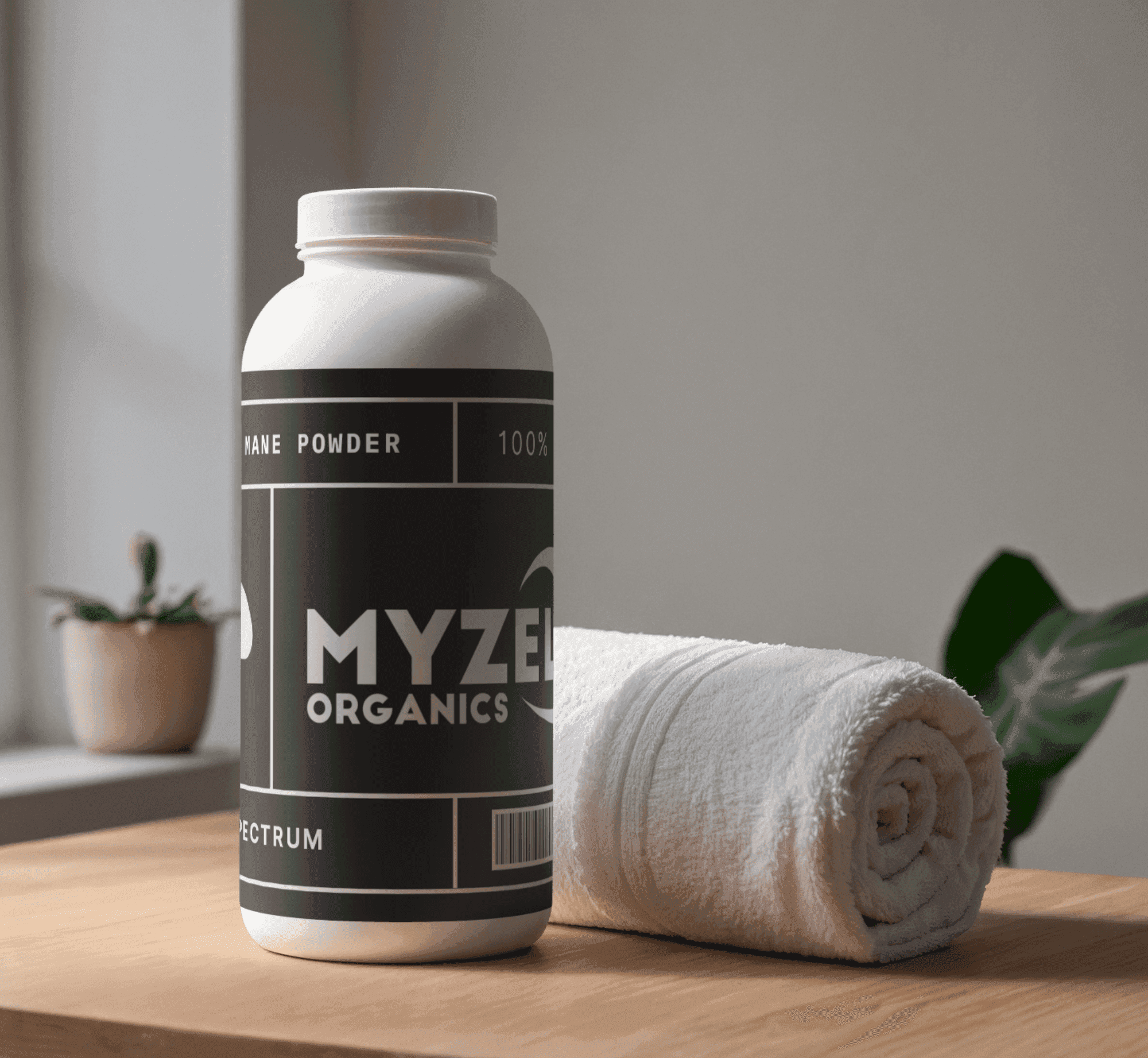 Myzel Organics full-spectrum mushroom ingredient packaging